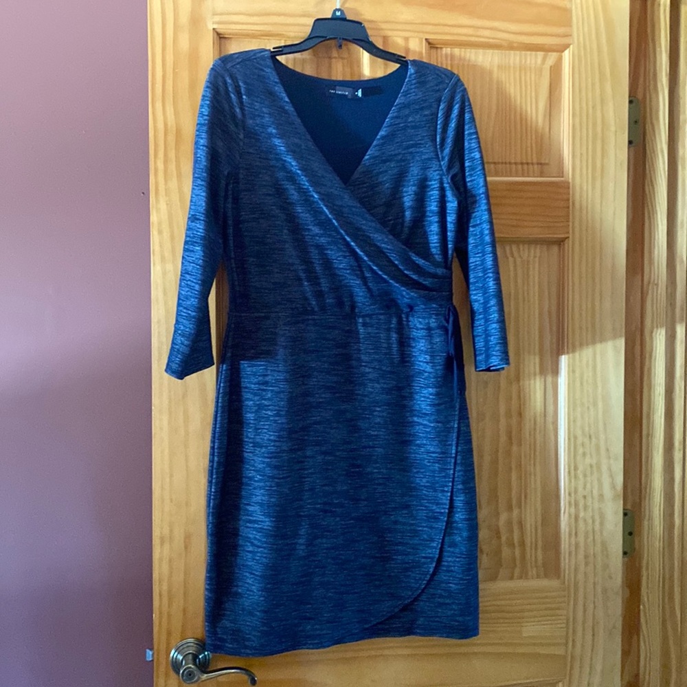 The Limited, navy blue, 3/4 sleeves with side tie.